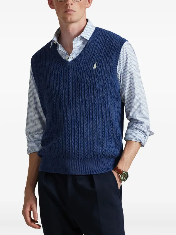 Polo Ralph Lauren ケーブルニット ベスト | ブルー | FARFETCH JP