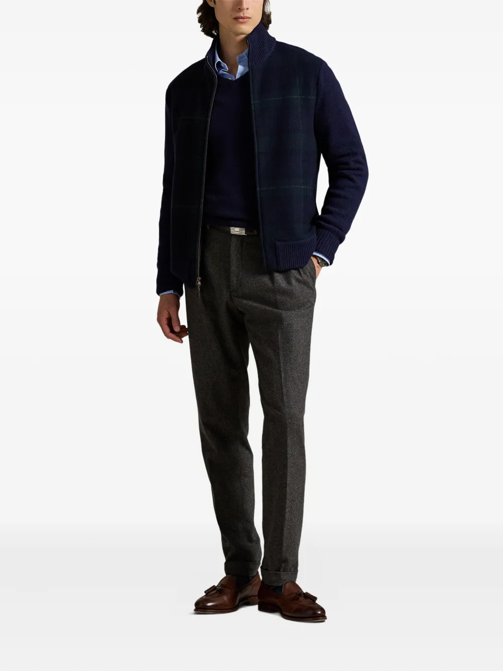 Polo Ralph Lauren Vest met tartan-ruit en rits Blauw