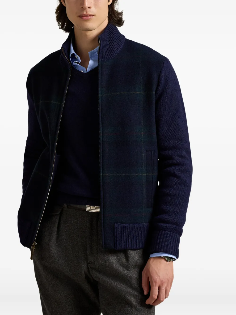 Polo Ralph Lauren Vest met tartan-ruit en rits Blauw