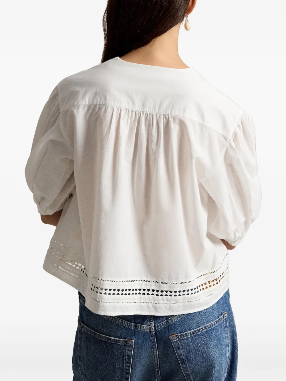 Polo Ralph Lauren Blouse met gestrikte hals Wit