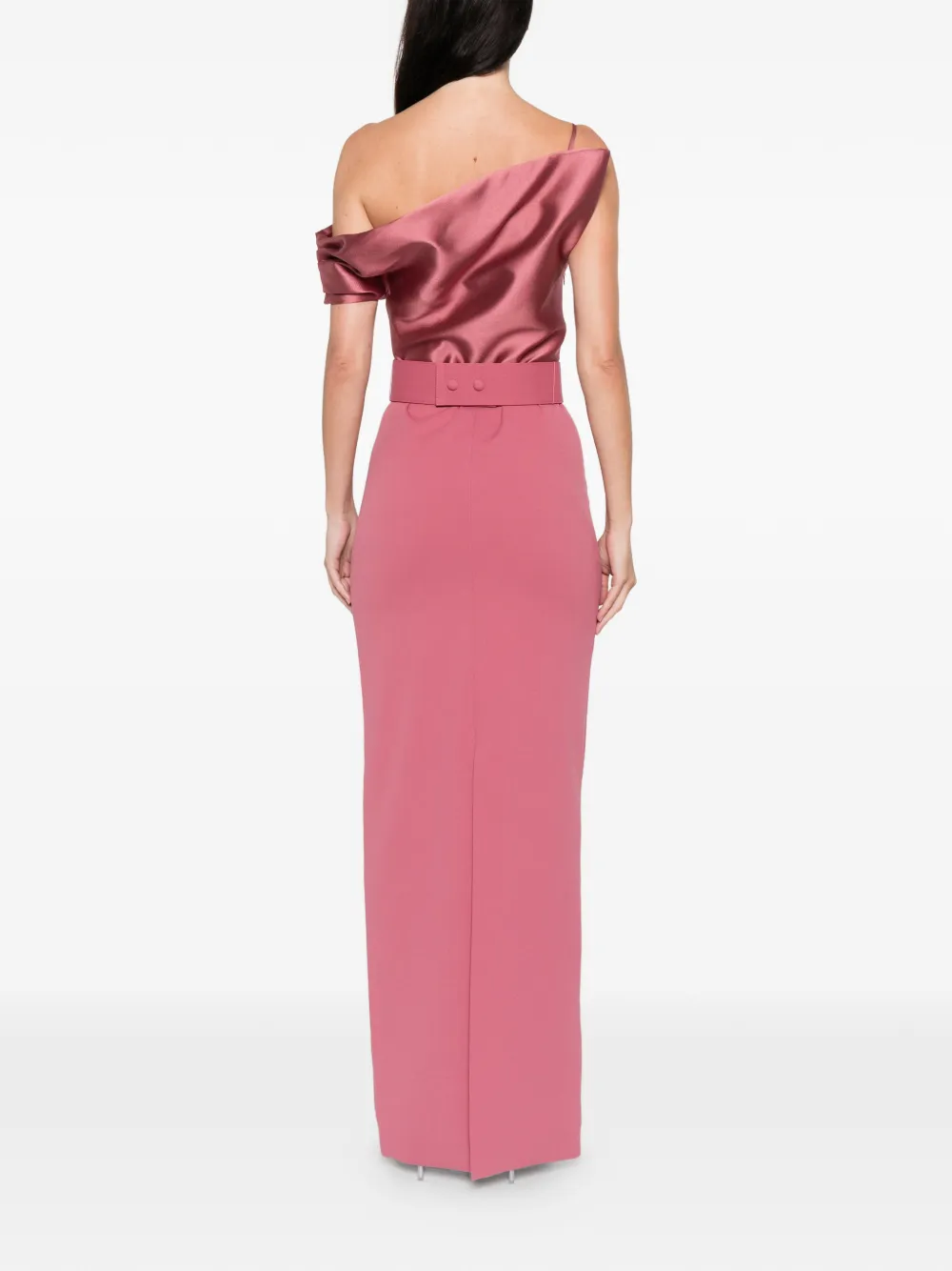 Solace London One-shoulder Dress In Pink