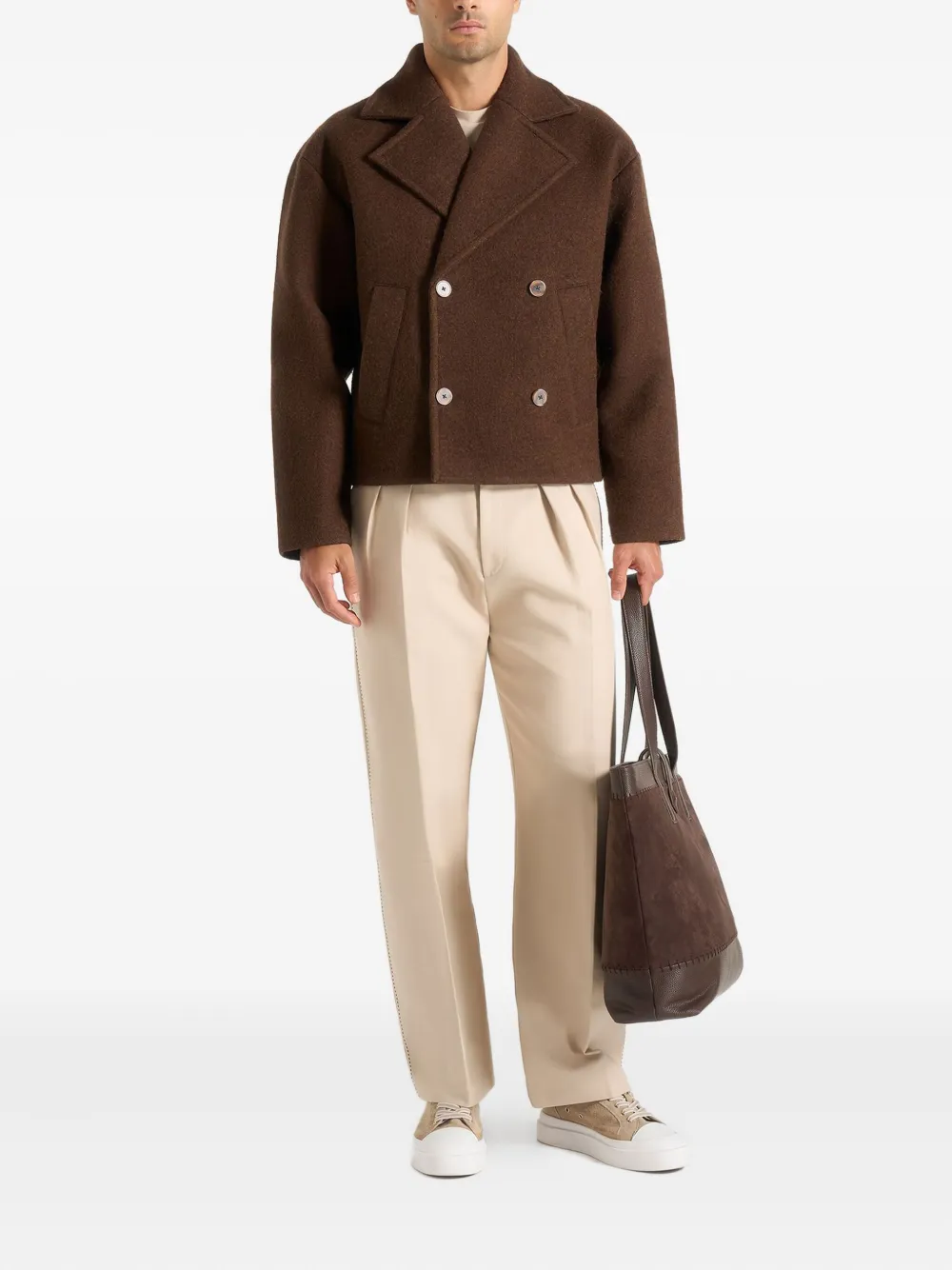 Manière De Voir Mika jack met dubbele rij knopen Bruin