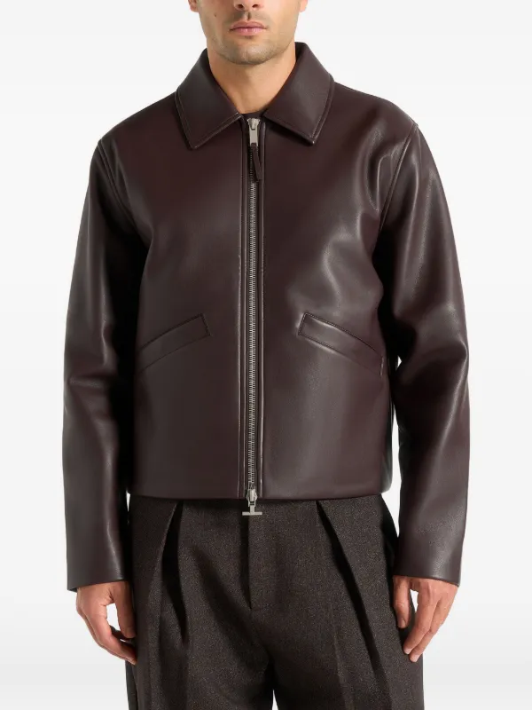Manière De Voir Jaqueta Yves Com Zíper Duplo | Marrom | FARFETCH BR