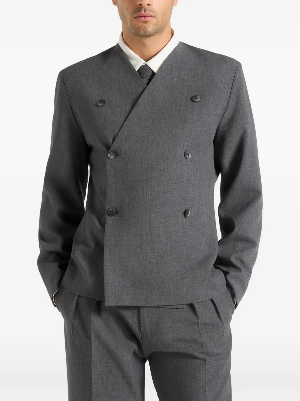 Manière De Voir Timéo double-breasted blazer - Grigio