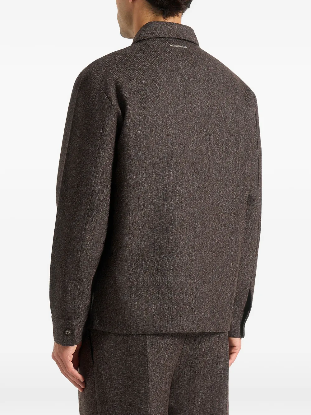 Manière De Voir Elliot gemêleerd getailleerd overhemd Bruin