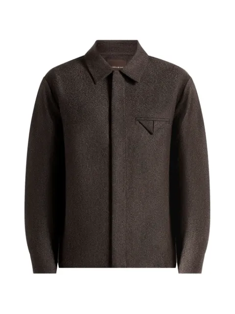 Manière De Voir Elliot mélange-effect brown tailored shirt