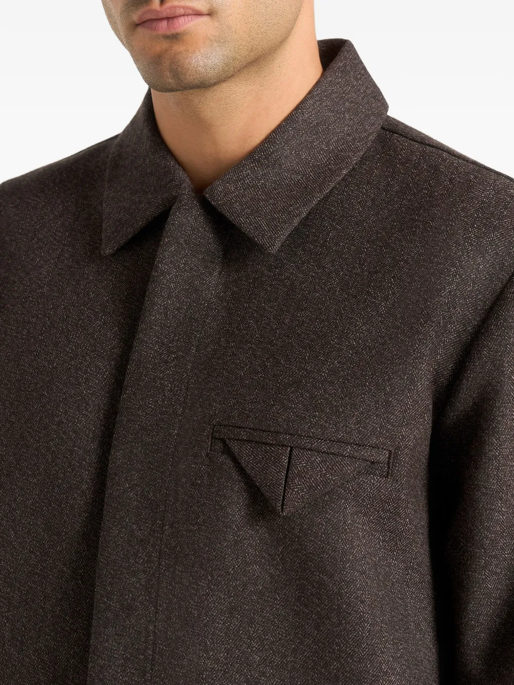 Manière De Voir Elliot gemêleerd getailleerd overhemd Bruin