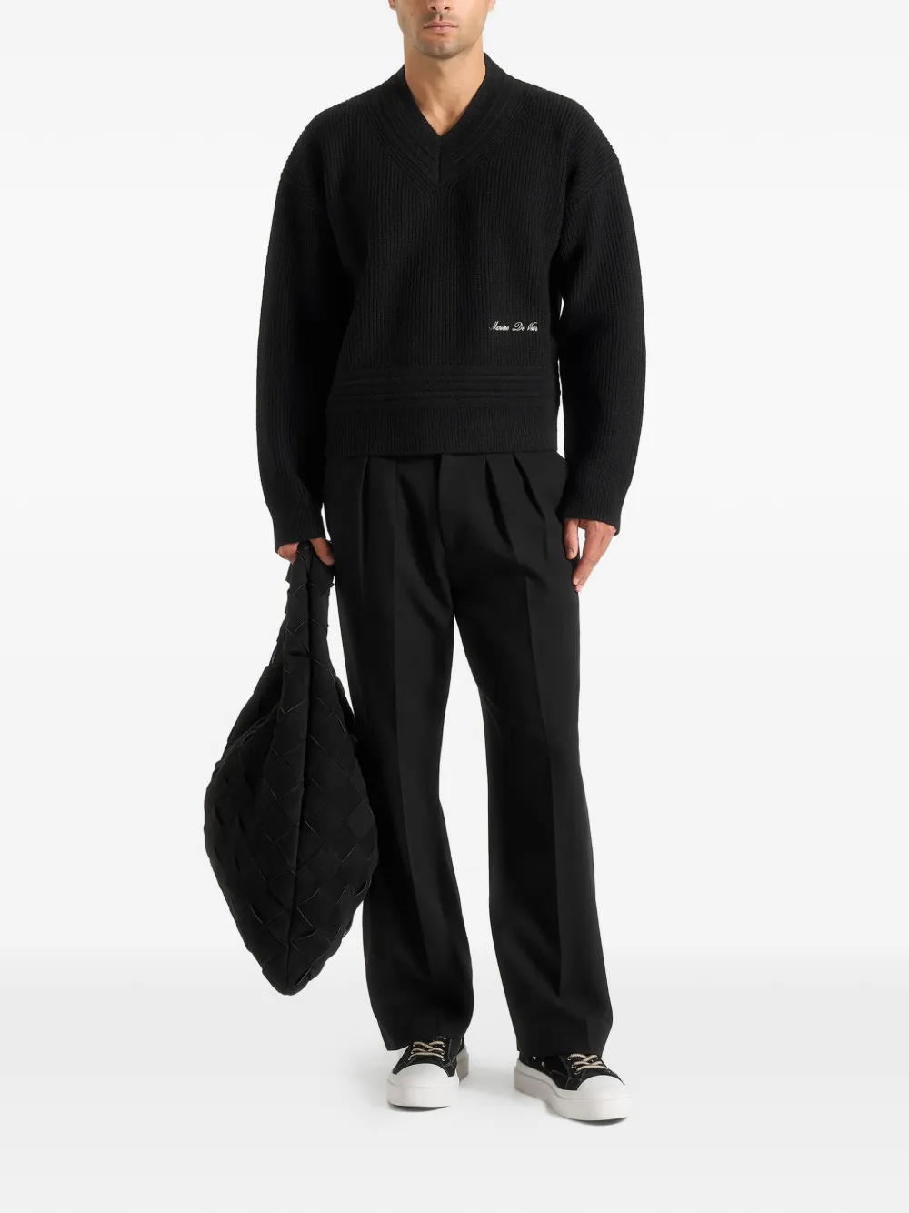 Manière De Voir Rémi V-neck sweater - Zwart