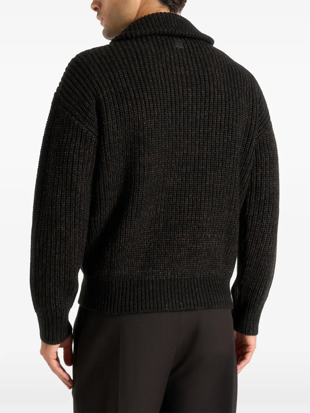 Manière De Voir Jamie speckled zip-up cardigan Zwart