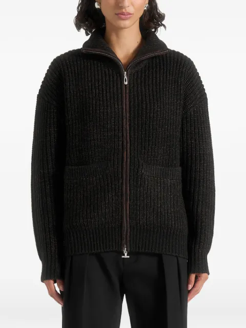 Manière De Voir Jamie -  speckled zip through jacket - black
