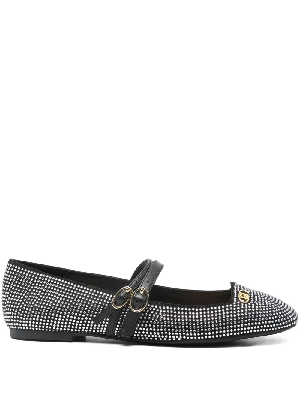 LIU JO Brigitte rhinestone-embellished ballet flats - Nero