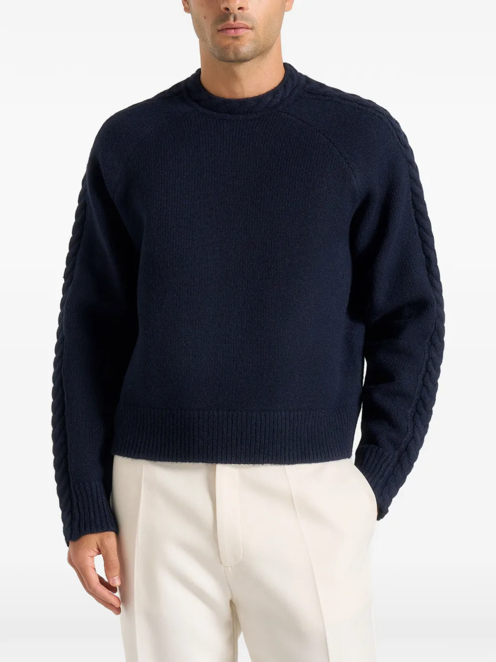 Manière De Voir Raymond raglan gebreide trui Blauw
