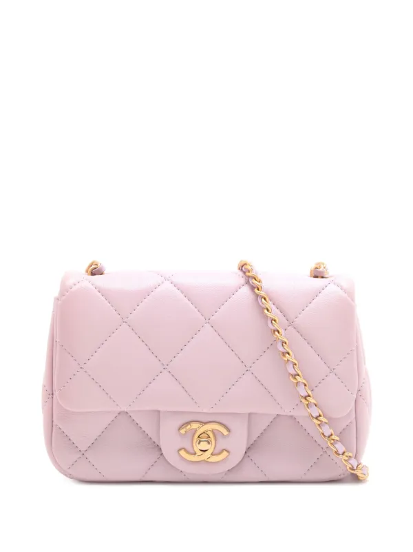 CHANEL Pre-Owned 2021-2025 ミニ マトラッセ ラムスキン ダブルパール 