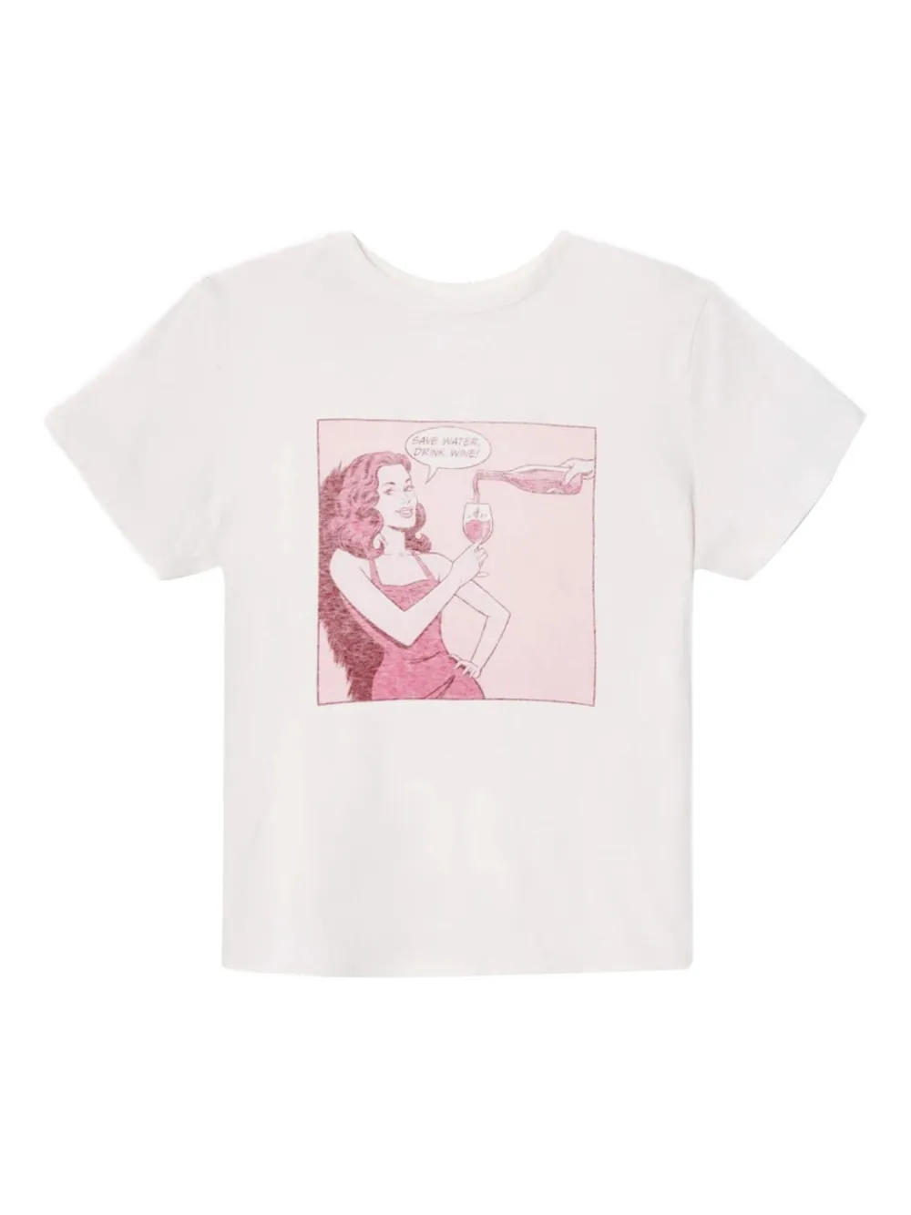 Re/done Drink Wine Graphic Classic Tee In White