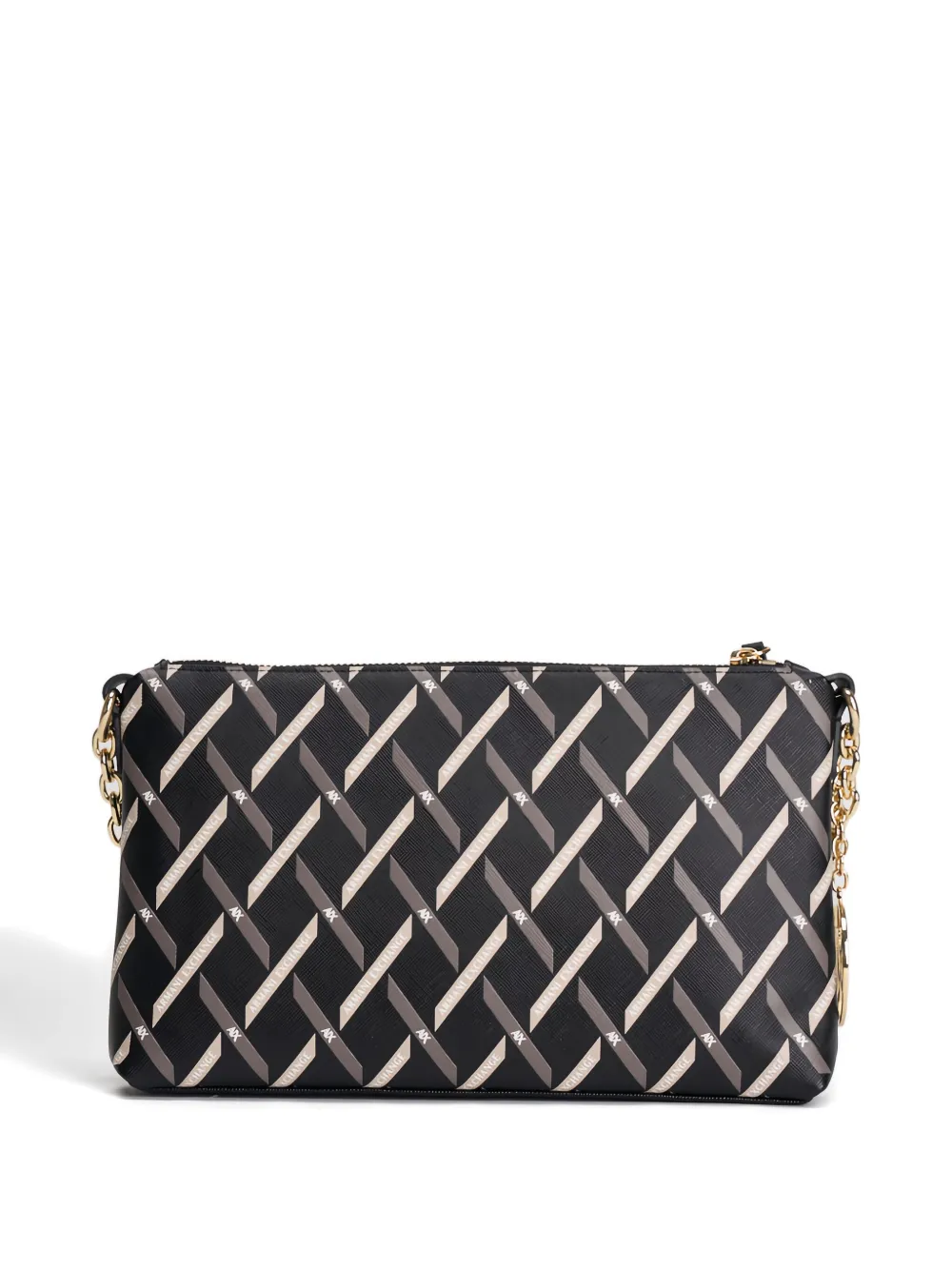 Armani Exchange chain-strap geometric shoulder bag - Zwart