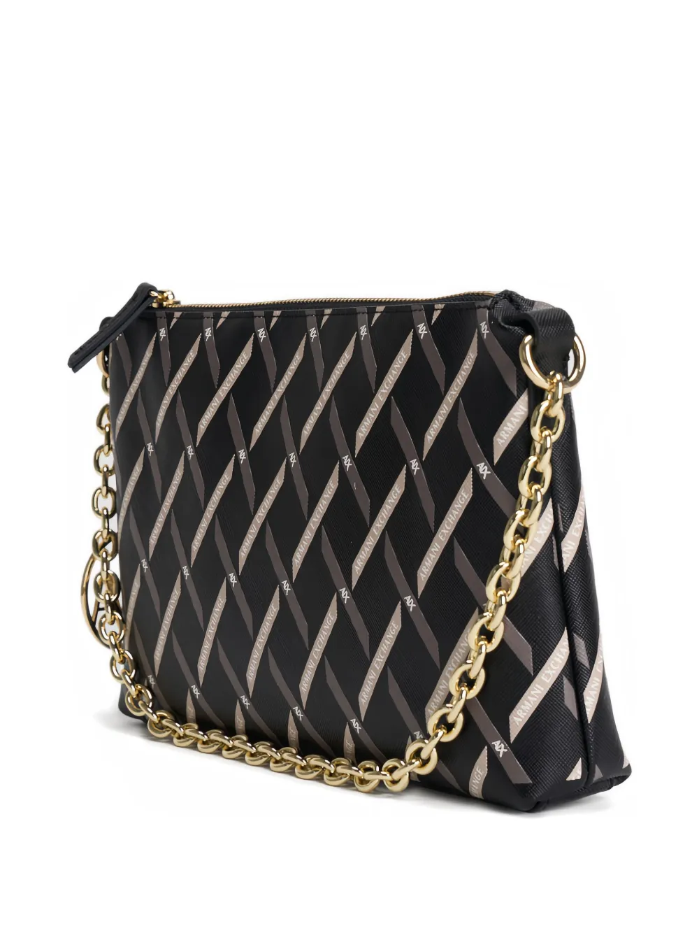 Armani Exchange Geometrische schoudertas met kettingband Zwart