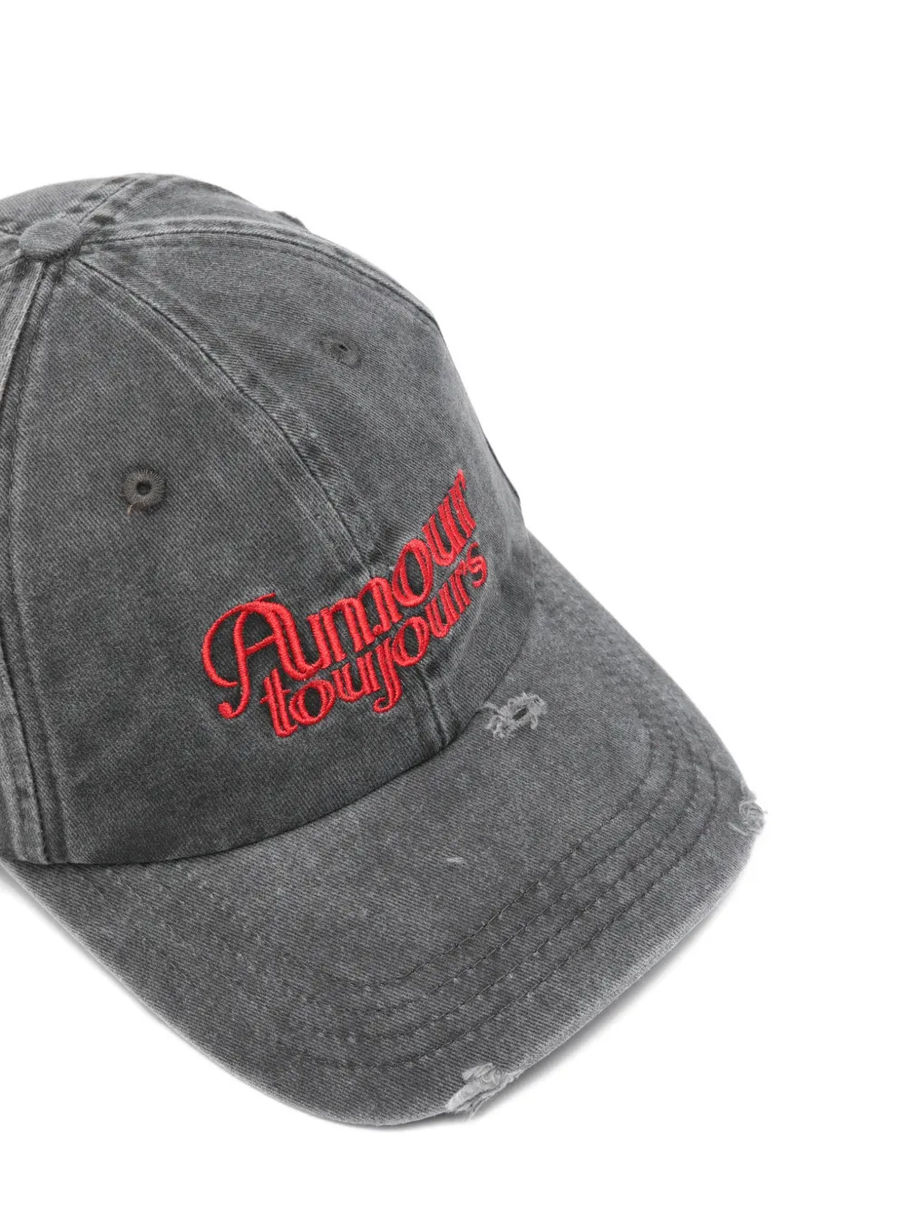 Carne Bollente Love Always Embroidered-detail Cap Hat In Gray