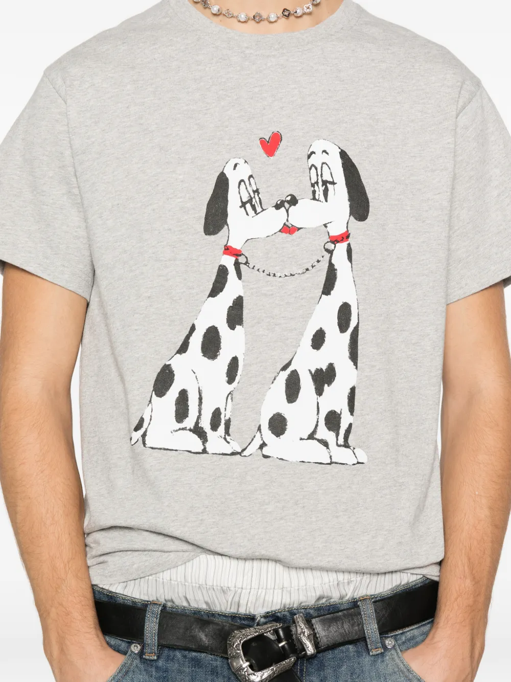 Carne Bollente X Olga Goose Candle The Pooch Smooch Graphic T-shirt In Gray