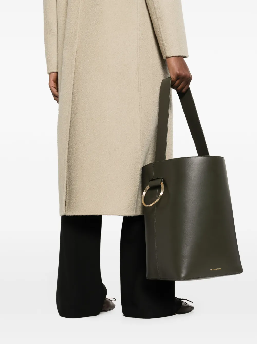 Victoria Beckham Dia bucket-tas met ring Groen