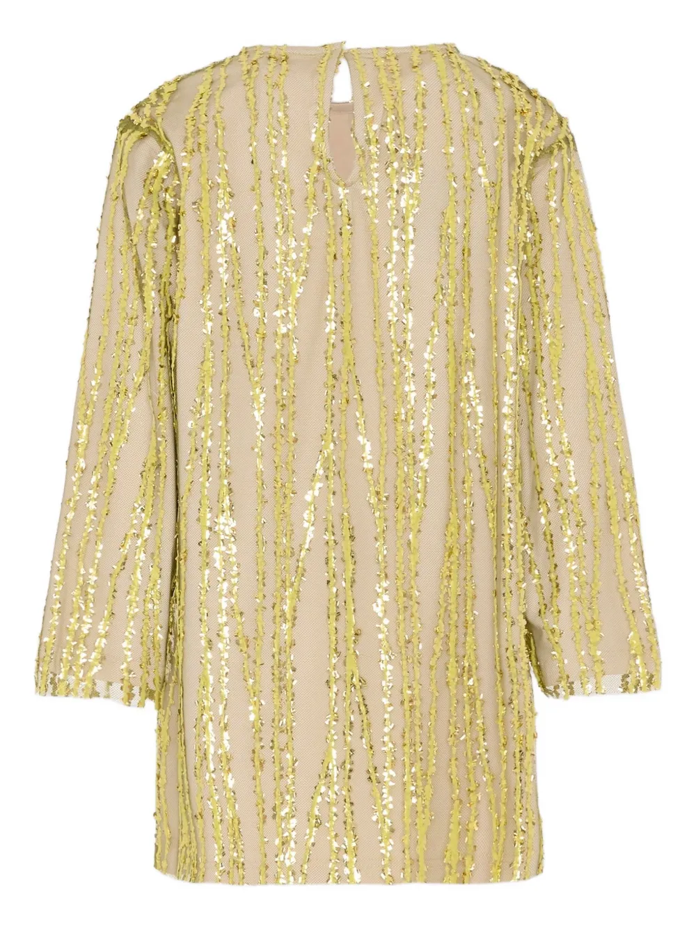 Douuod Sequin Long-sleeve Dress In Yellow