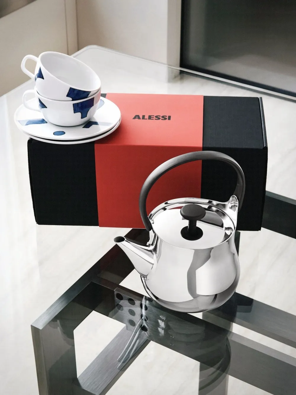 Alessi printed tea set - Zilver