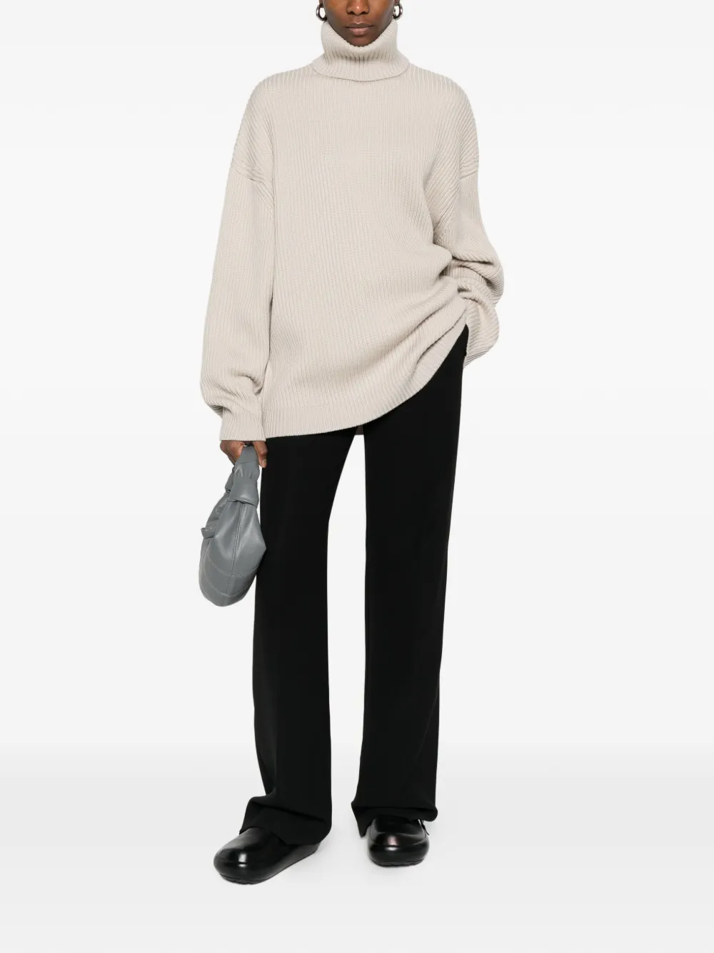  Entire Studios Roll-neck Ribbed Sweater - Neutrals 