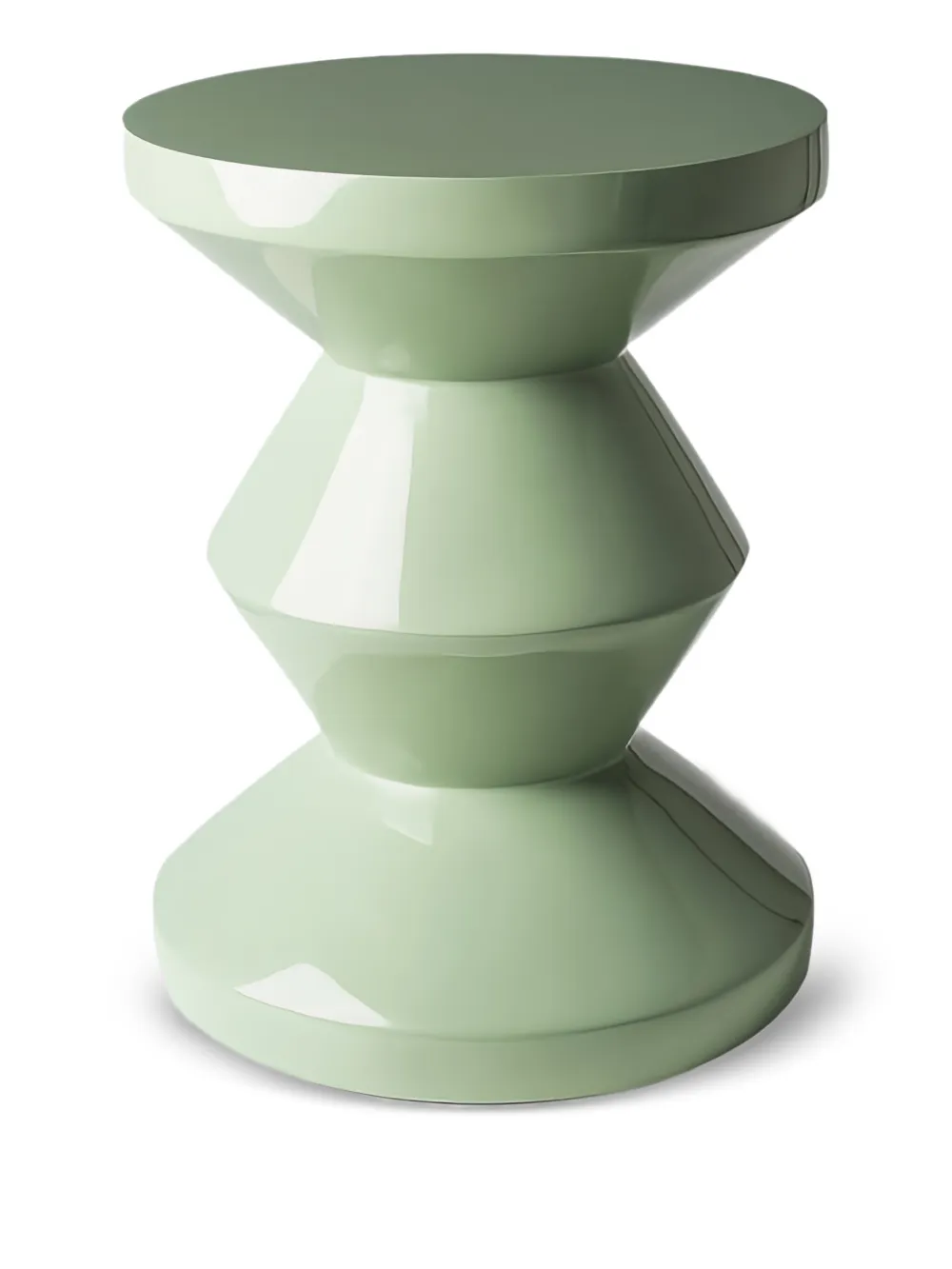 POLSPOTTEN wood zig zag stool (35.5cm) | Green | Image 1