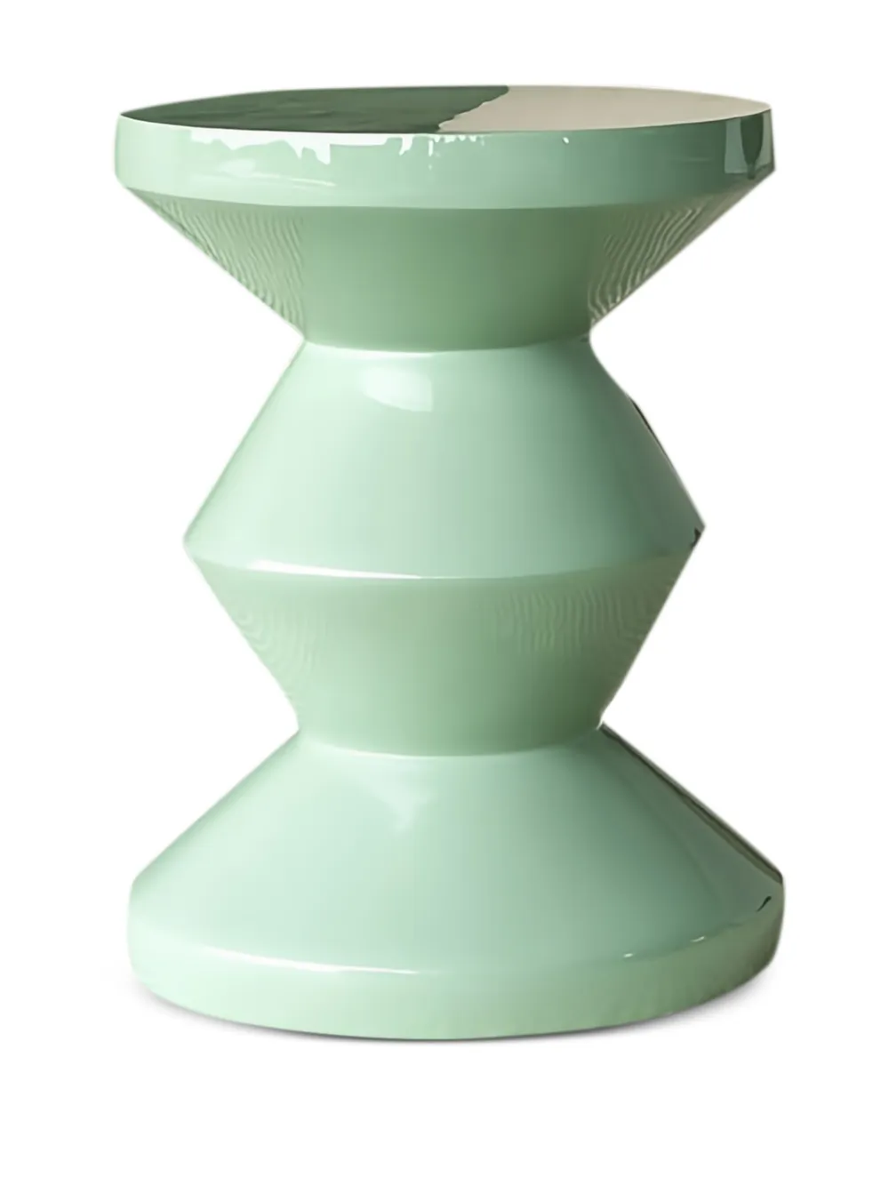 POLSPOTTEN wood zig zag stool (35.5cm) - Groen