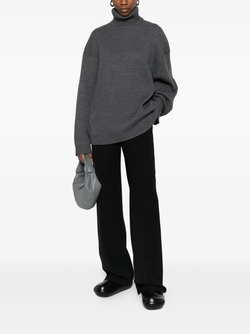  Entire Studios Roll-neck Ribbed Sweater - Grey 
