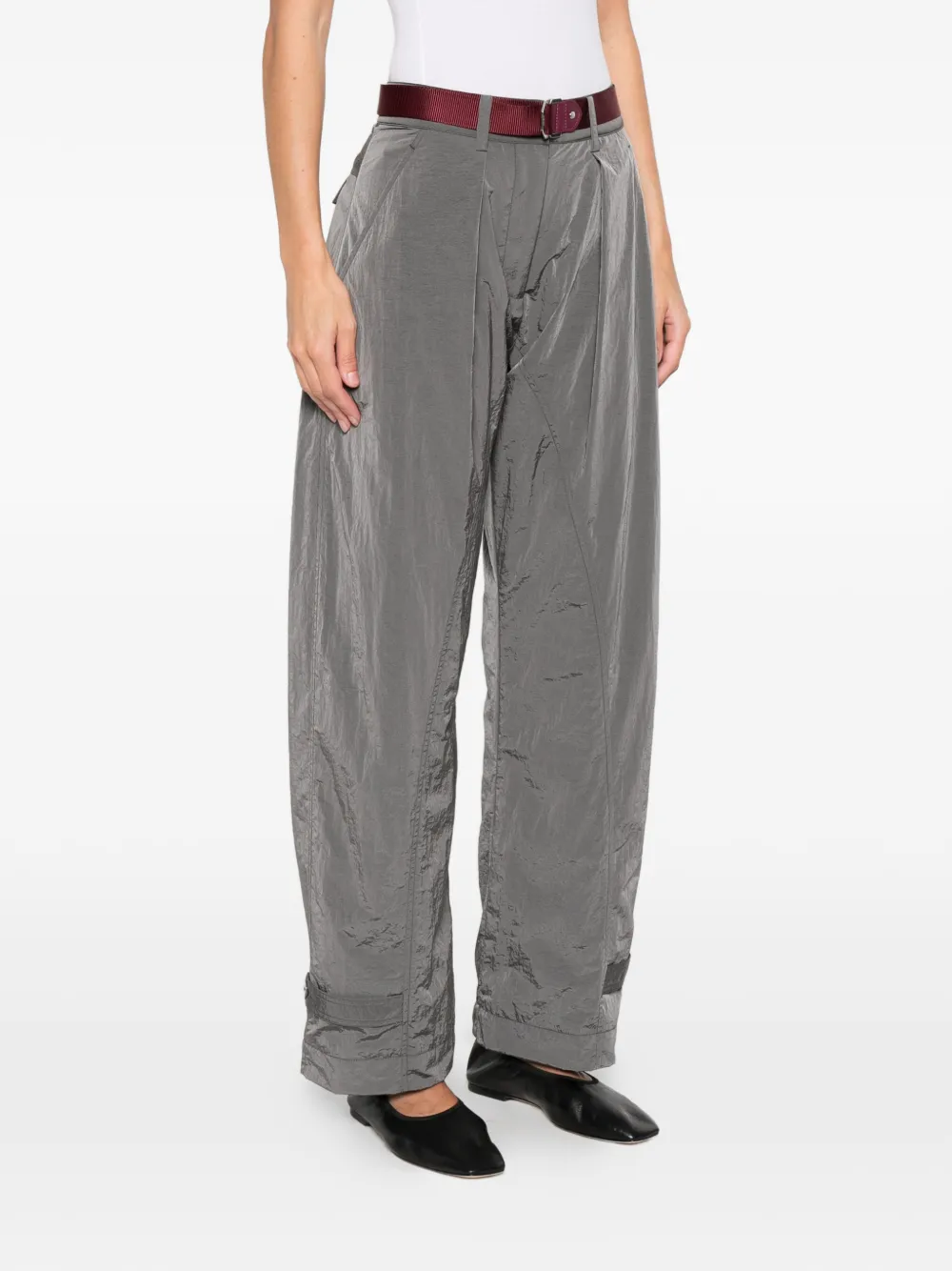 PINKO Pavlova broek met riemlussen Grijs