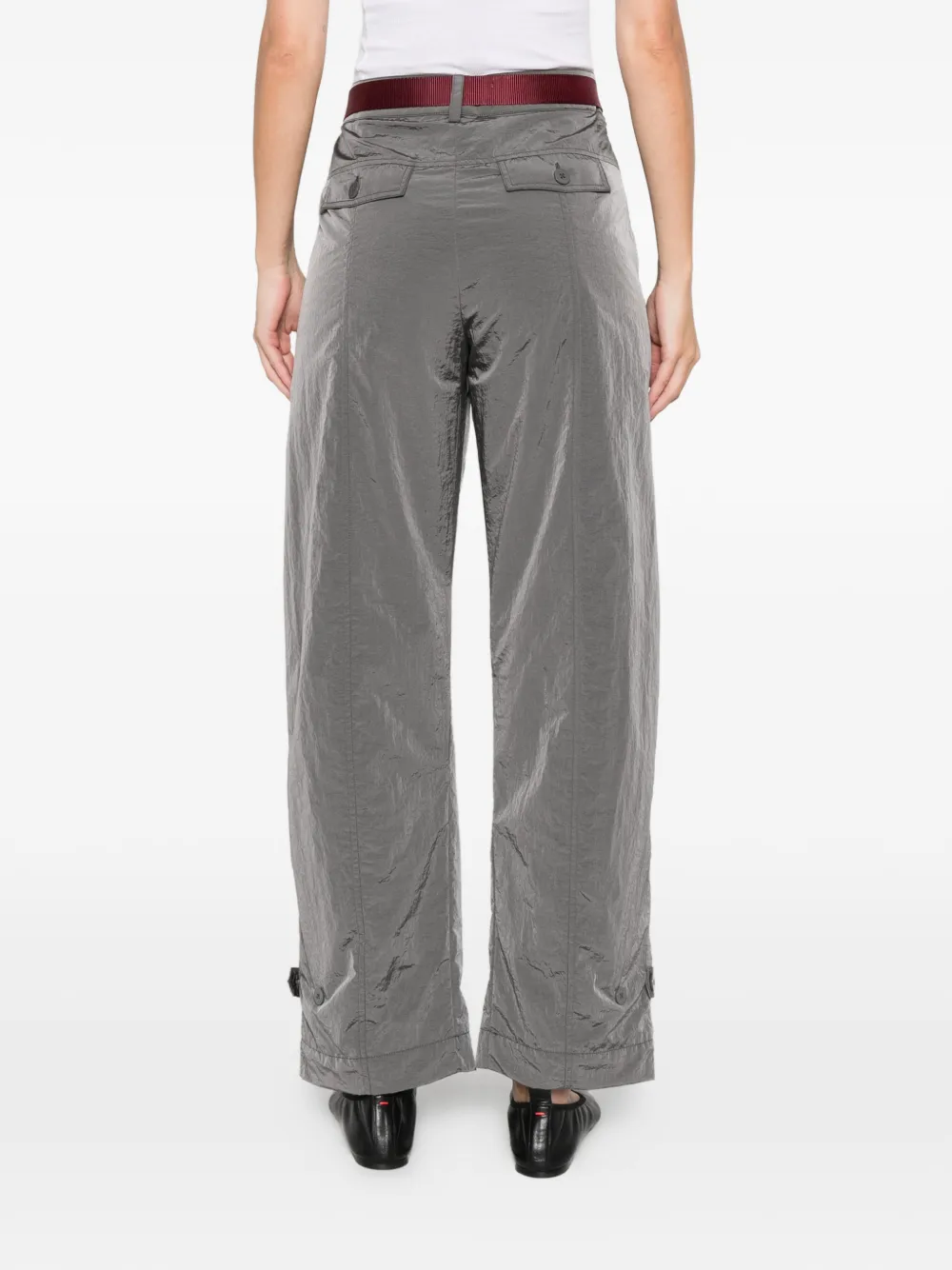 PINKO Pavlova broek met riemlussen Grijs