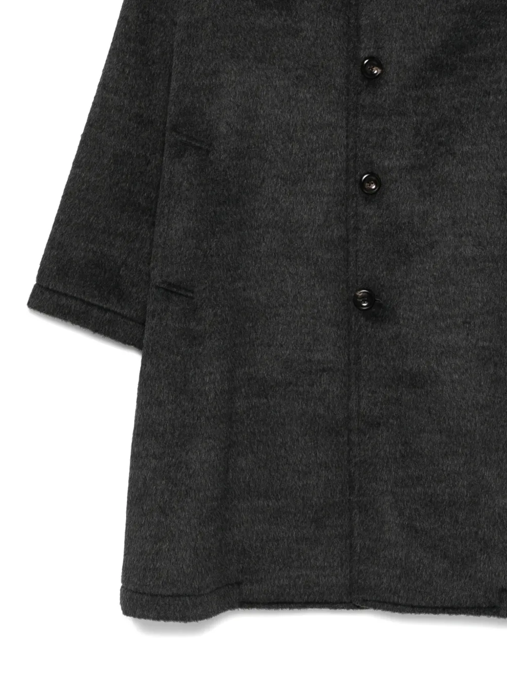 Luigi Bianchi Mantova Button-up Wool Coat In Black