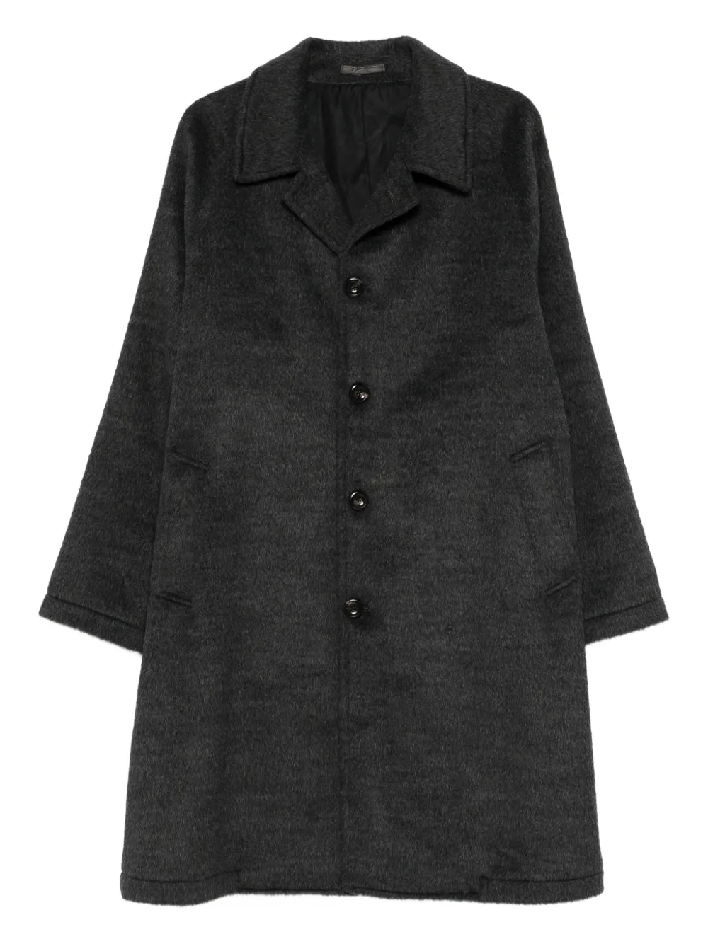 LUIGI BIANCHI MANTOVA button-up wool coat - グレー