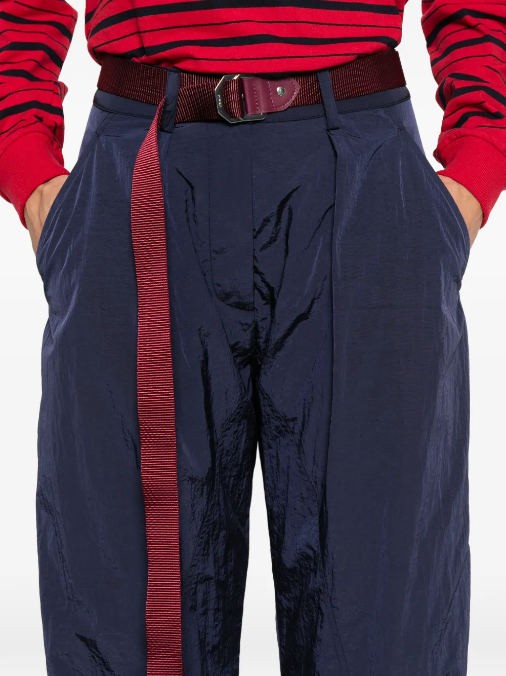 PINKO Pavlova broek met riemlussen Blauw