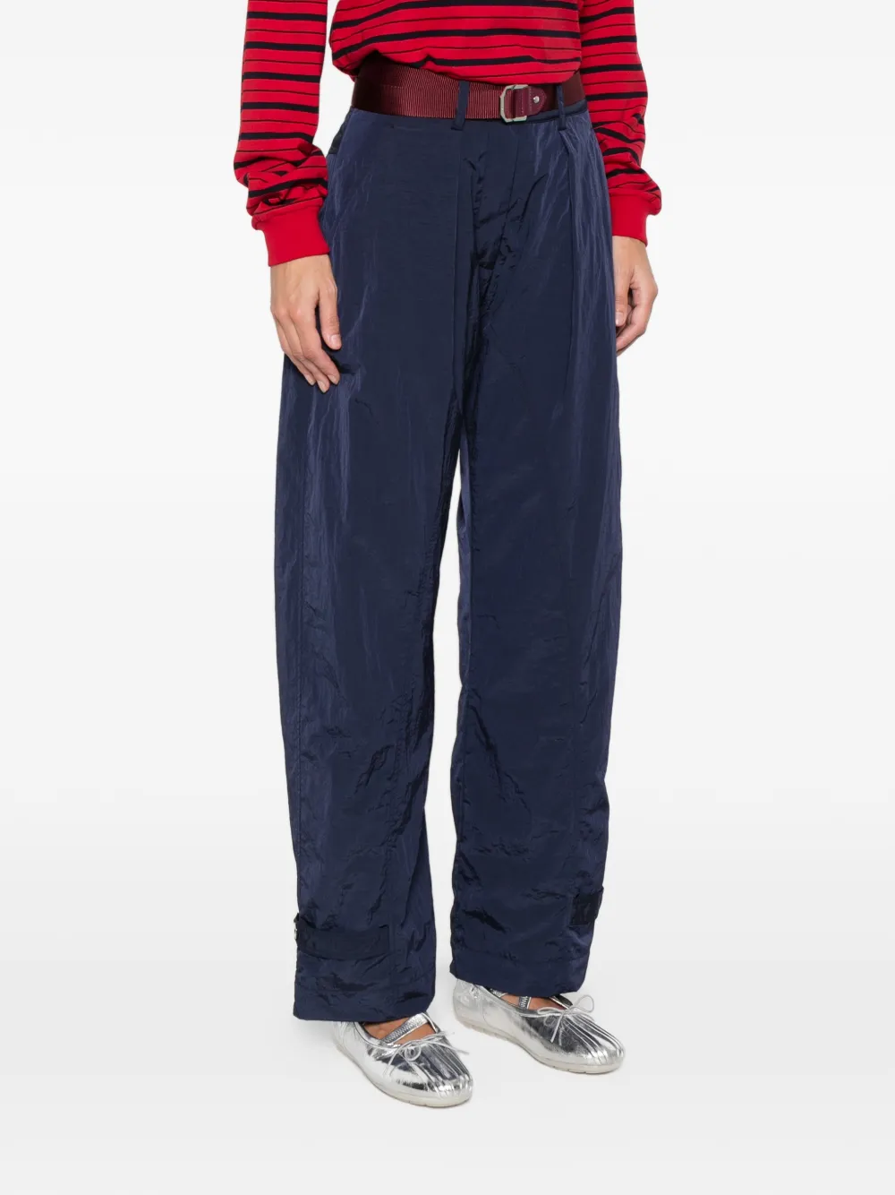 PINKO Pavlova broek met riemlussen Blauw