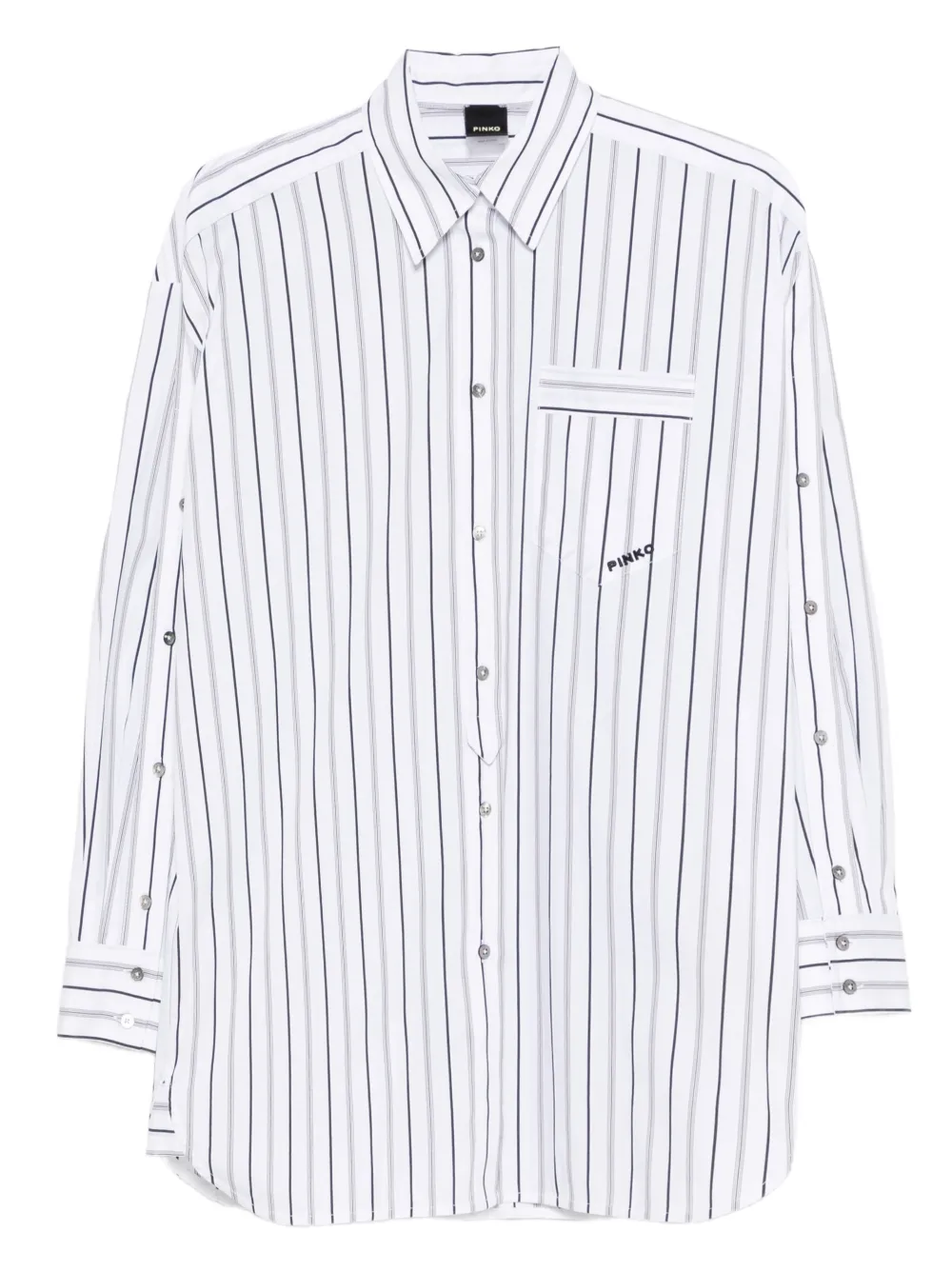PINKO striped-pattern pocket shirt - Bianco
