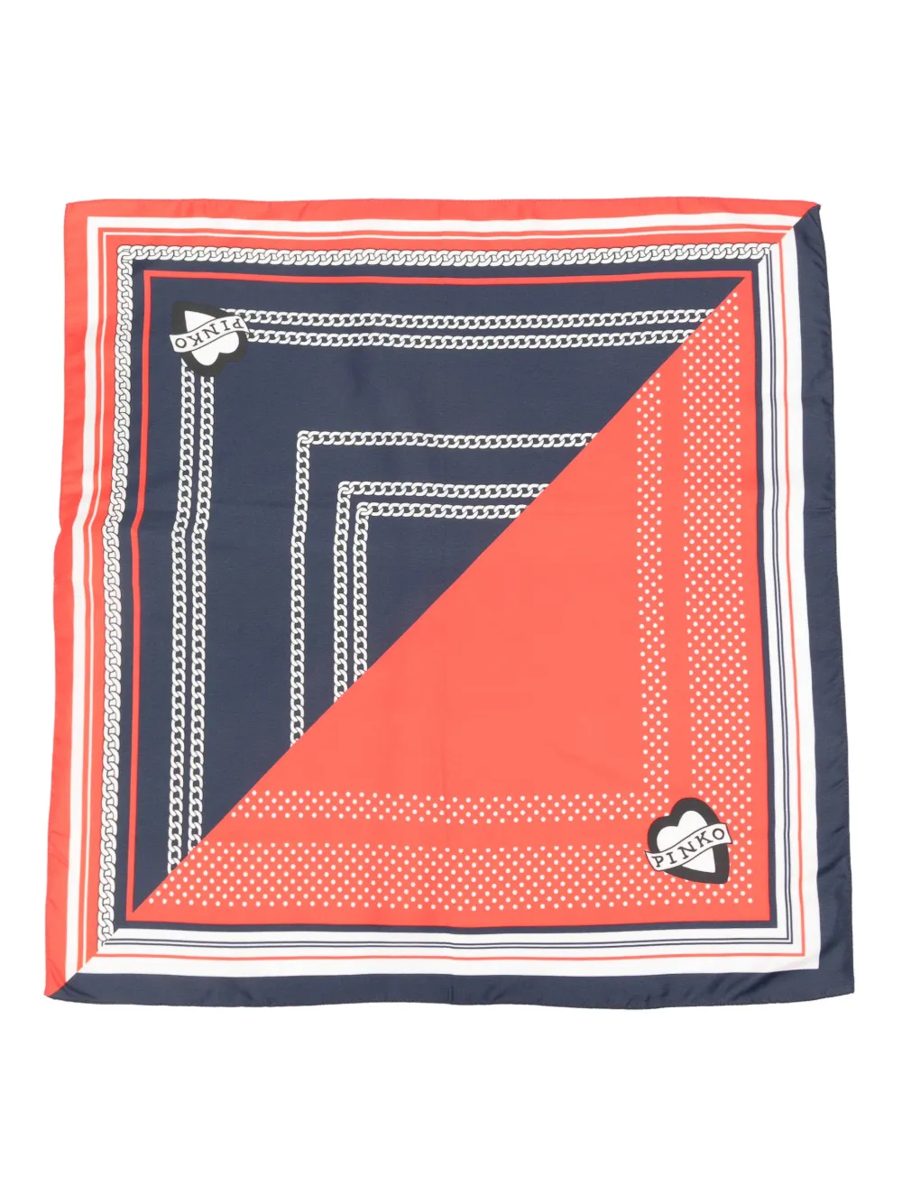 Pinko Twill Mariniere-print Scarves (55cm X 55cm) In Multi