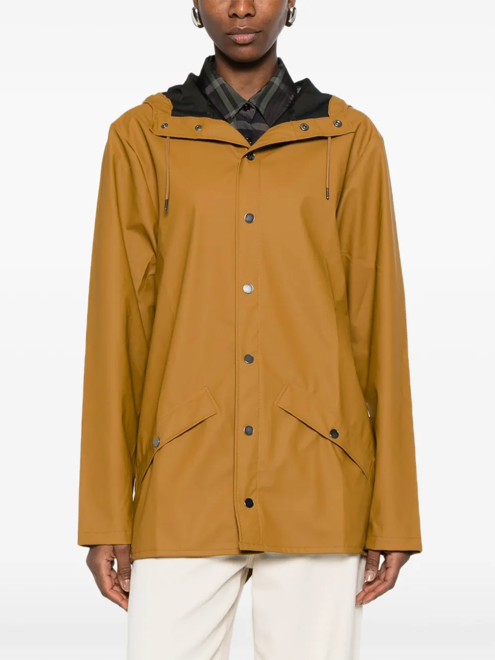  Rains Hooded Jacket - Brown 