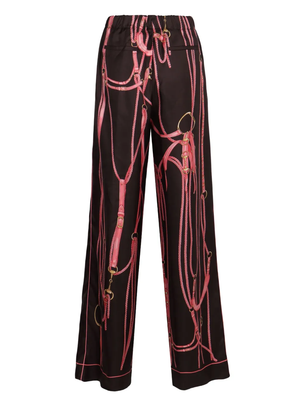 Gucci graphic print tie trousers - Bruin