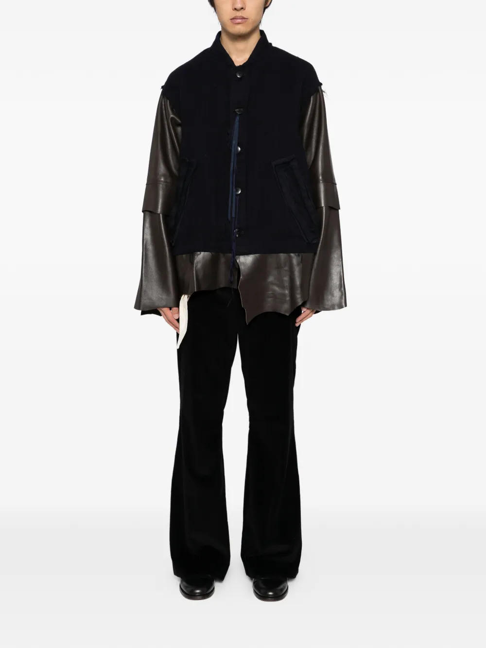 midorikawa leather panelled coat | Leather Coats | Image 2