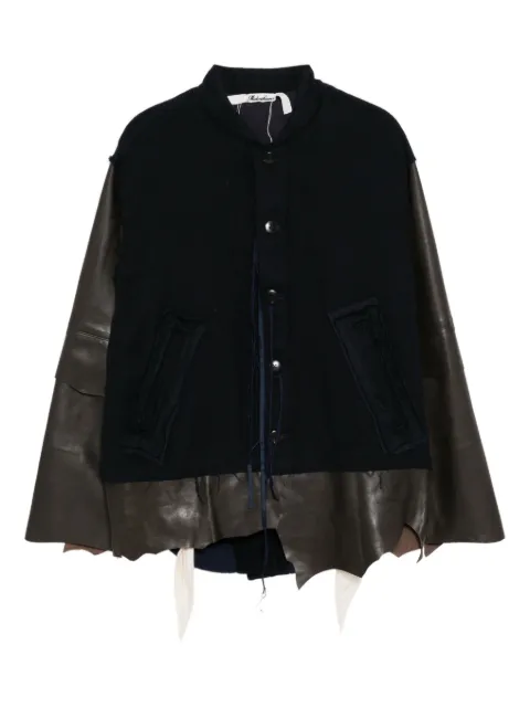 midorikawa leather panelled coat