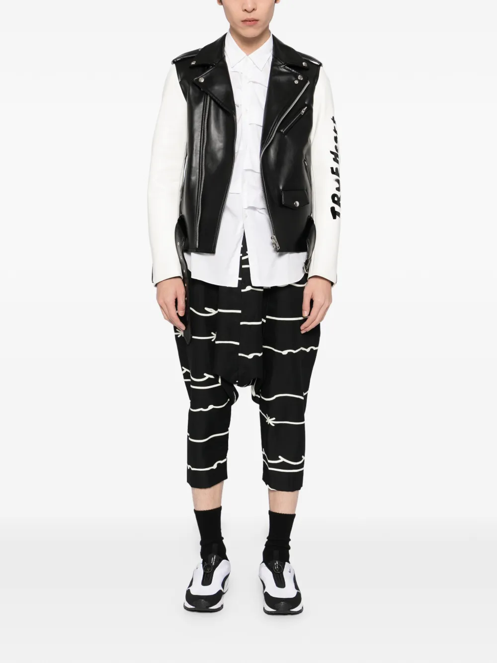 Black Comme Des Garçons print trousers | Wide-Leg Jeans | Image 2