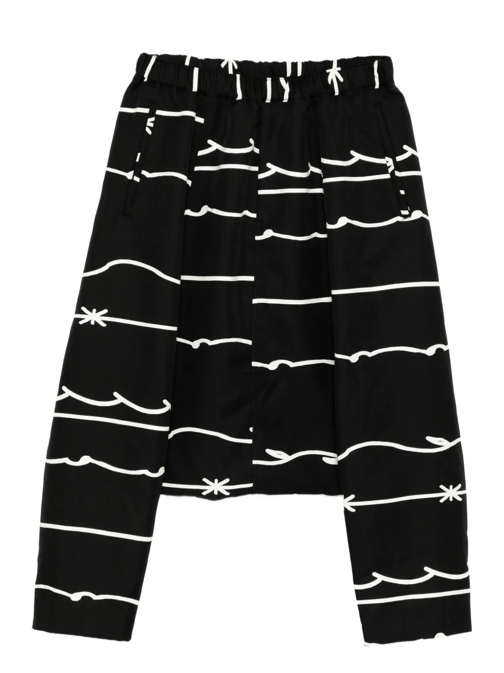 Black Comme Des Garçons print trousers | Black | Image 1