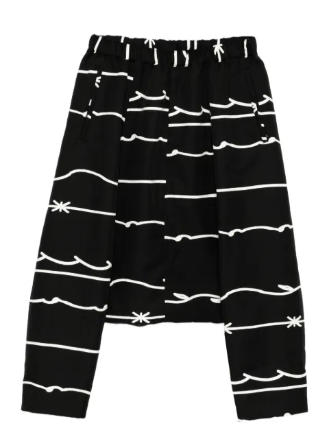 Black Comme Des Garçons pantalones estampados