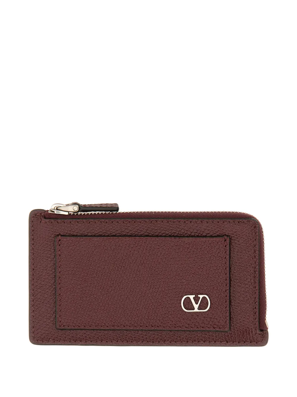 Valentino Garavani VLogo zip leather wallet - Rosso