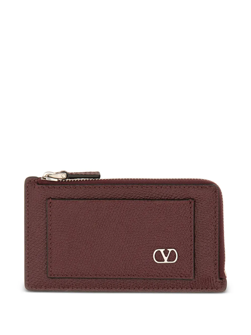 Valentino Garavani VLogo zip leather wallet - Rosso