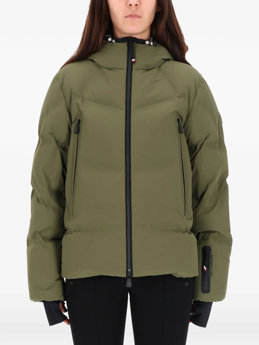 Moncler Hooded Zip Jacket In Green