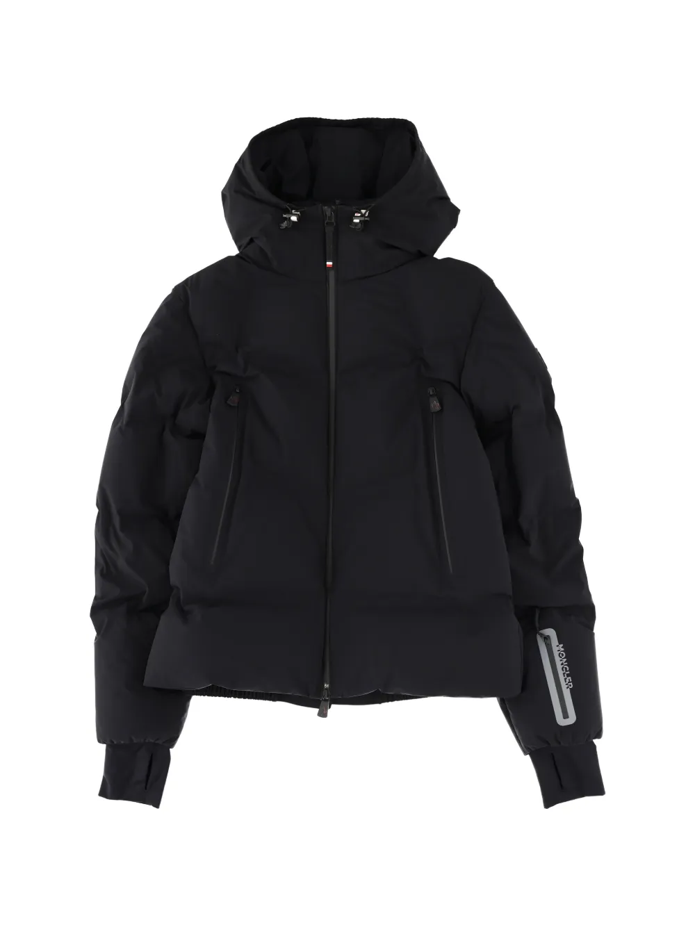 Moncler Hooded Zip-up Jacket In Black
