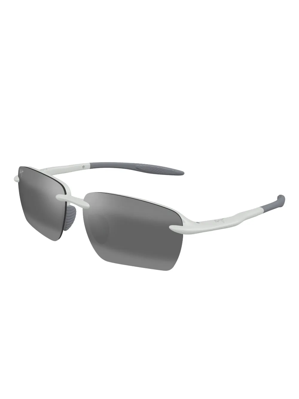 Maui Jim Ho'okipa Ultra G Rectangle-frame Rimless Sunglasses In White