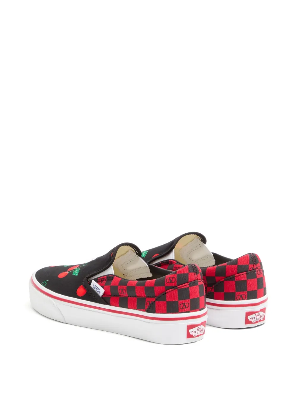 Valentino Garavani x Vans slip-on sneakers met Cherryfic-print Zwart